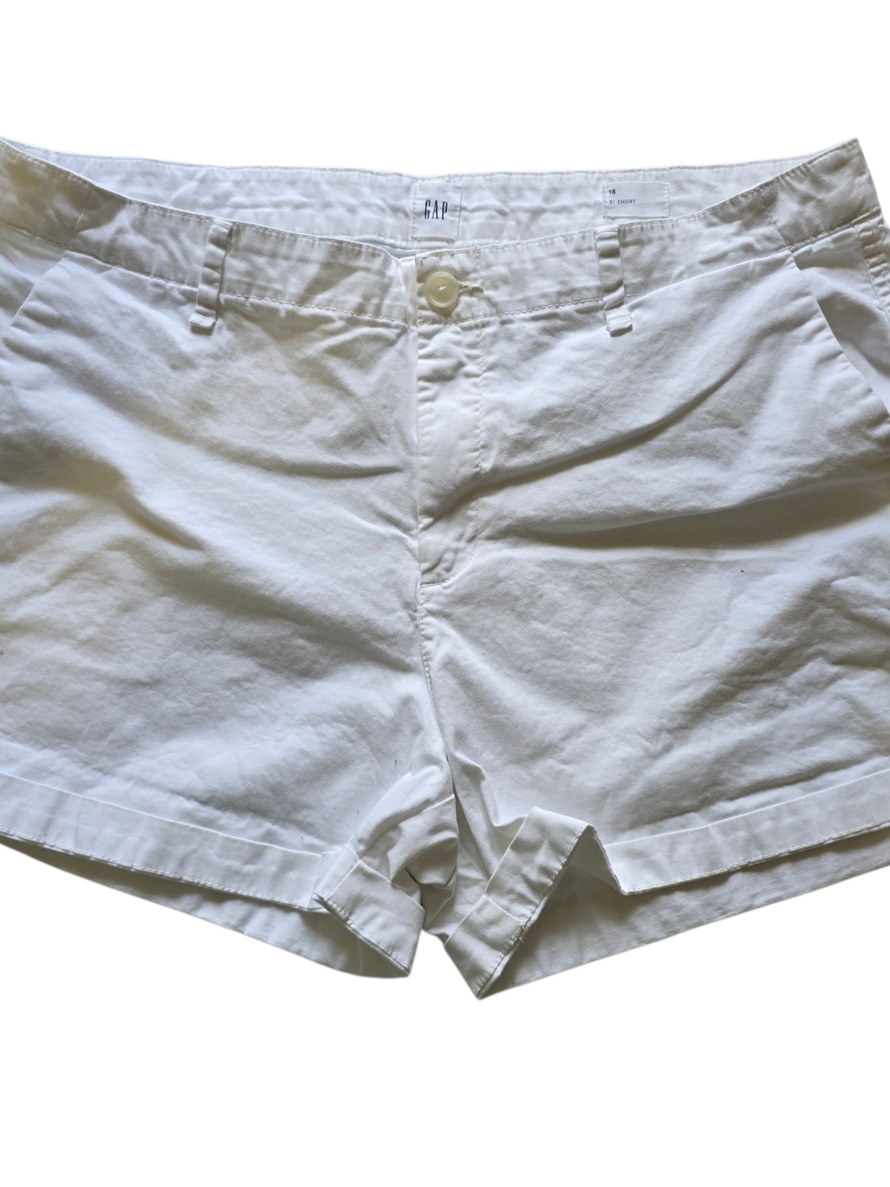 GAP White Cotton Chino Shorts - Women's Size 16